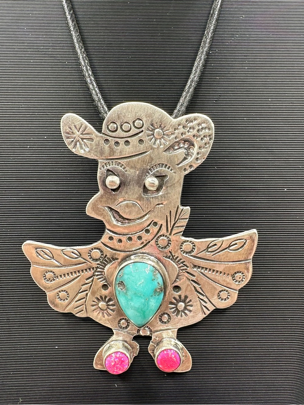 🐥 Bluebird Turquoise Opal Sterling Silver 925 Duck Shepherd Hook Western Pendant